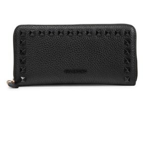 NEW- Valentino black on black stud continental wallet